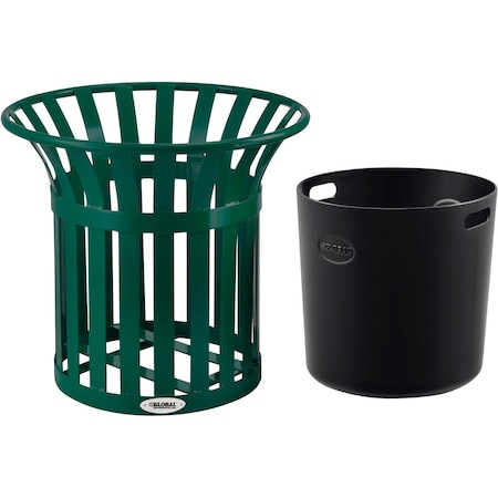 Global Industrial Steel Slat Planter, 14 Gallon Capacity, Green 695738GN